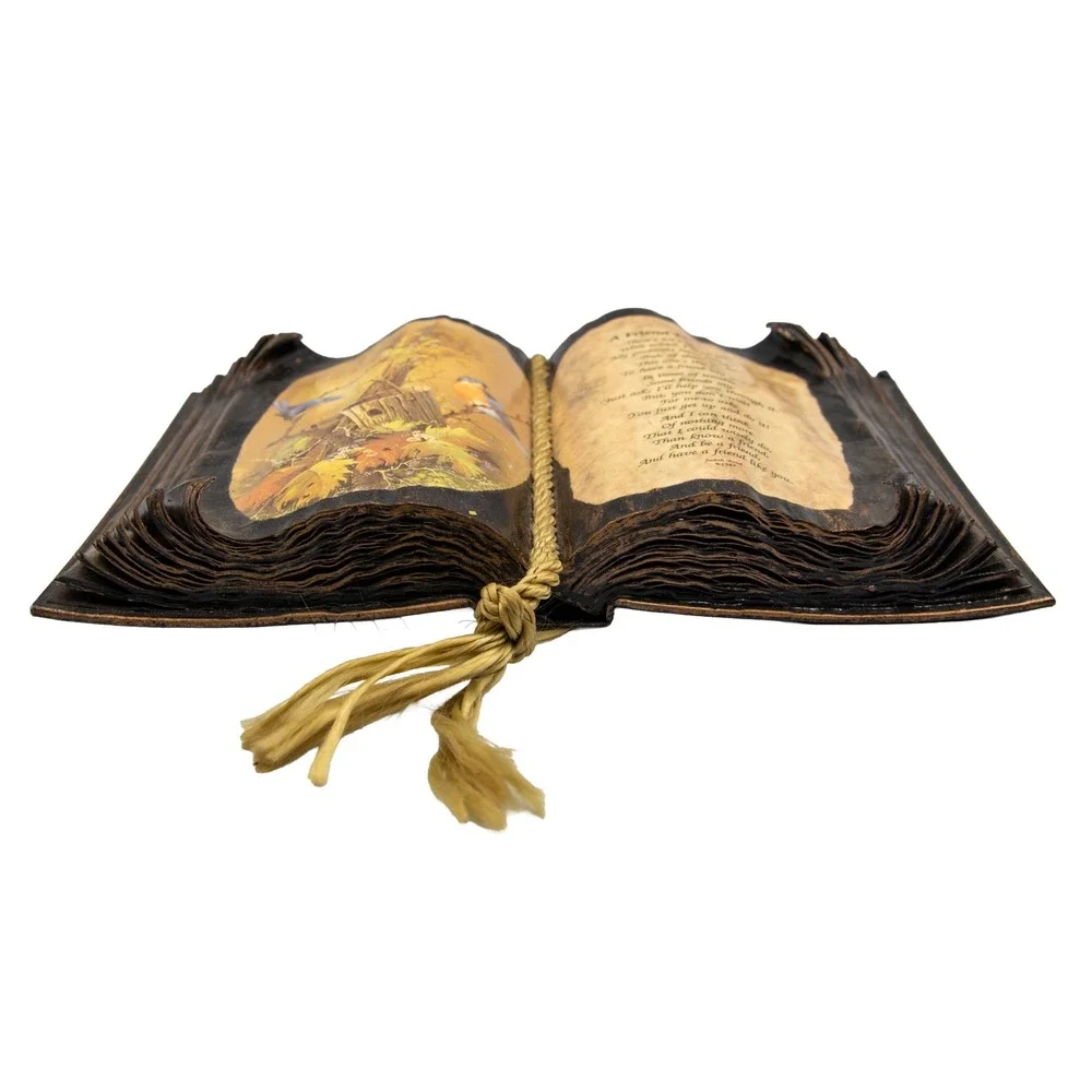 Vintage 1987 Judith Bond‎ A Friend Like You Open Book Resin Bluebirds 11x8.5